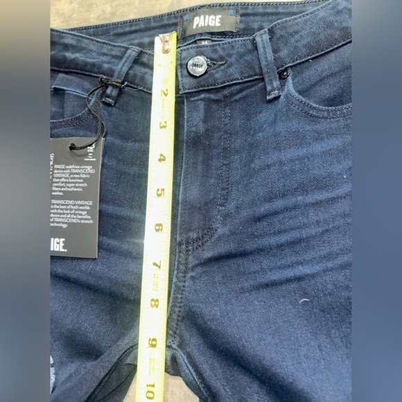 PAIGE Genevieve Hi-Rise Flare Leg Jeans Dark Wash Size 24 - Picture 14 of 14